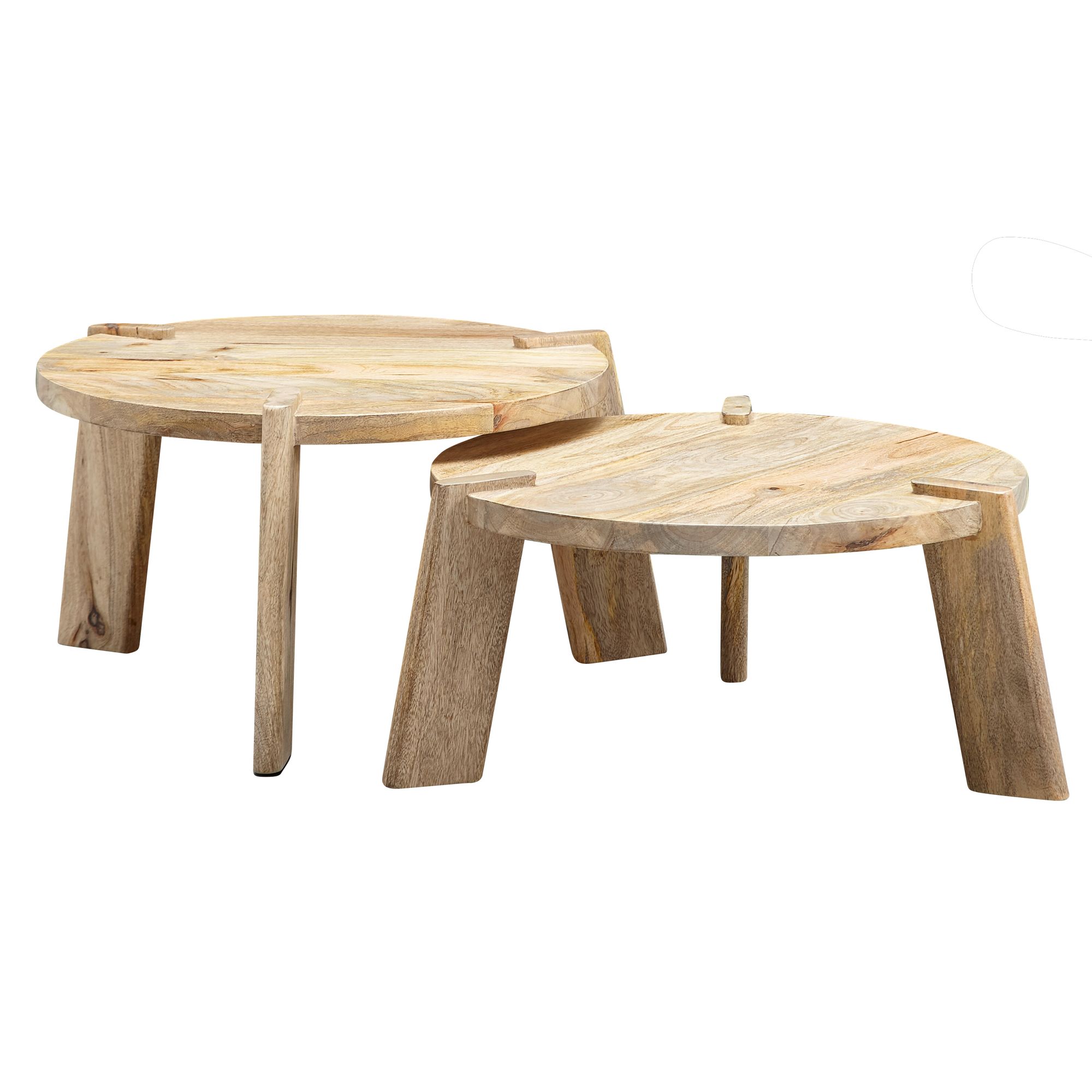 Set Mese Cafea Rotunde Design Modern - Boabe Lemn Set Mese Cafea Rotunde Design Modern - Boabe Lemn