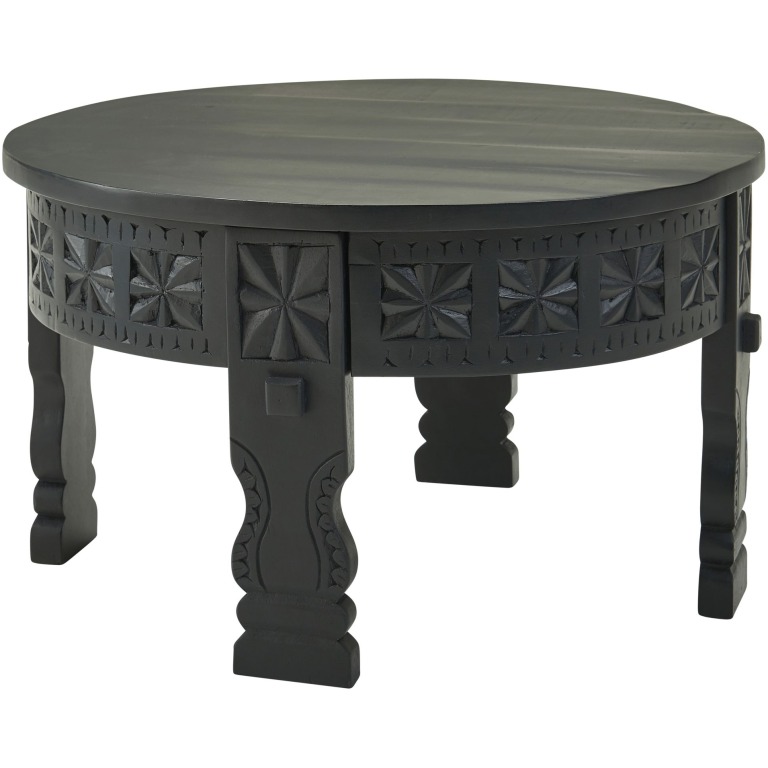 Măsuță de Cafea Orientală Rotundă cu Elemente Decorative Elegante
