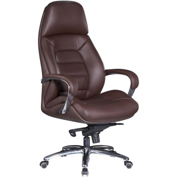 Scaun Executiv Ergonomic XXL cu Tapiterie Luxuriantă și Cotiere din Aluminiu Solid