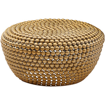 Masută de Cafea Rotundă Orientală cu Spațiu de Depozitare - Structură Extraordinară - 60x60x30 cm