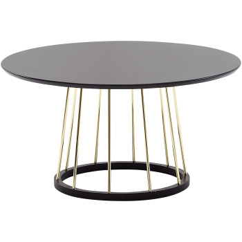Masuta de Cafea Eleganta cu Blat Reflectorizant Negru-Auriu 80cm