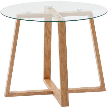 Masută de Cafea Modernă cu Blat din Sticlă Transparentă - Design Simplu și Robust