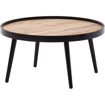 Masută de Cafea Modernă cu Spațiu de Depozitare și Blat Rotund - Design Simplu și Elegant
