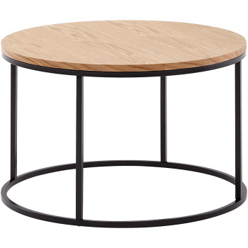 Masută de Cafea Modernă cu Blat Rotund din Stejar - Design Simplu și Eleganță