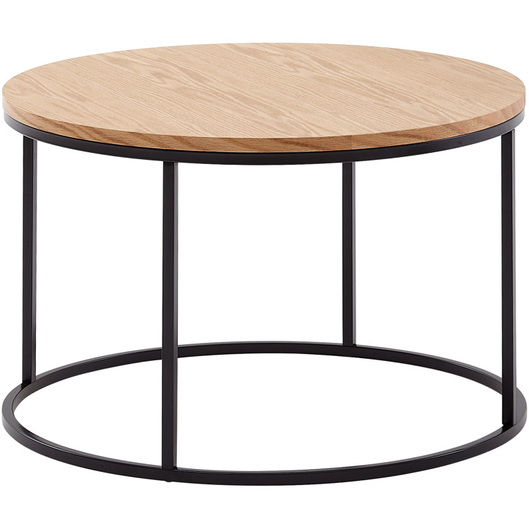 Masută de Cafea Modernă cu Blat Rotund din Stejar - Design Simplu și Eleganță