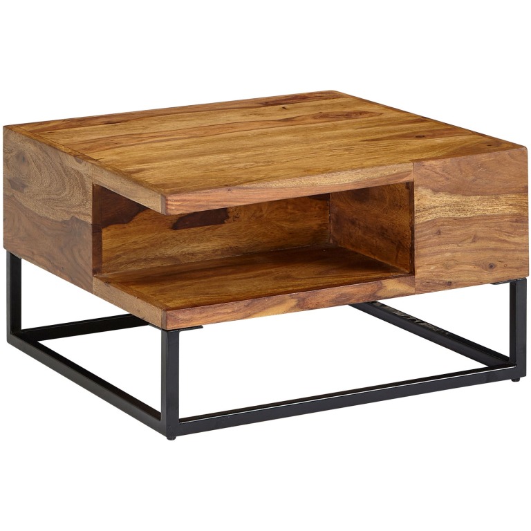 Masută de Cafea Industrială cu Compartiment de Depozitare - Design Modern