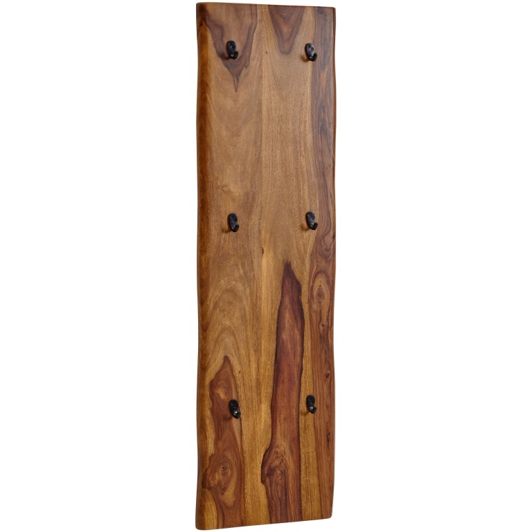 Dulap Perete Lemn și Metal cu 6 Cârlige - Design Natural 40x140 cm