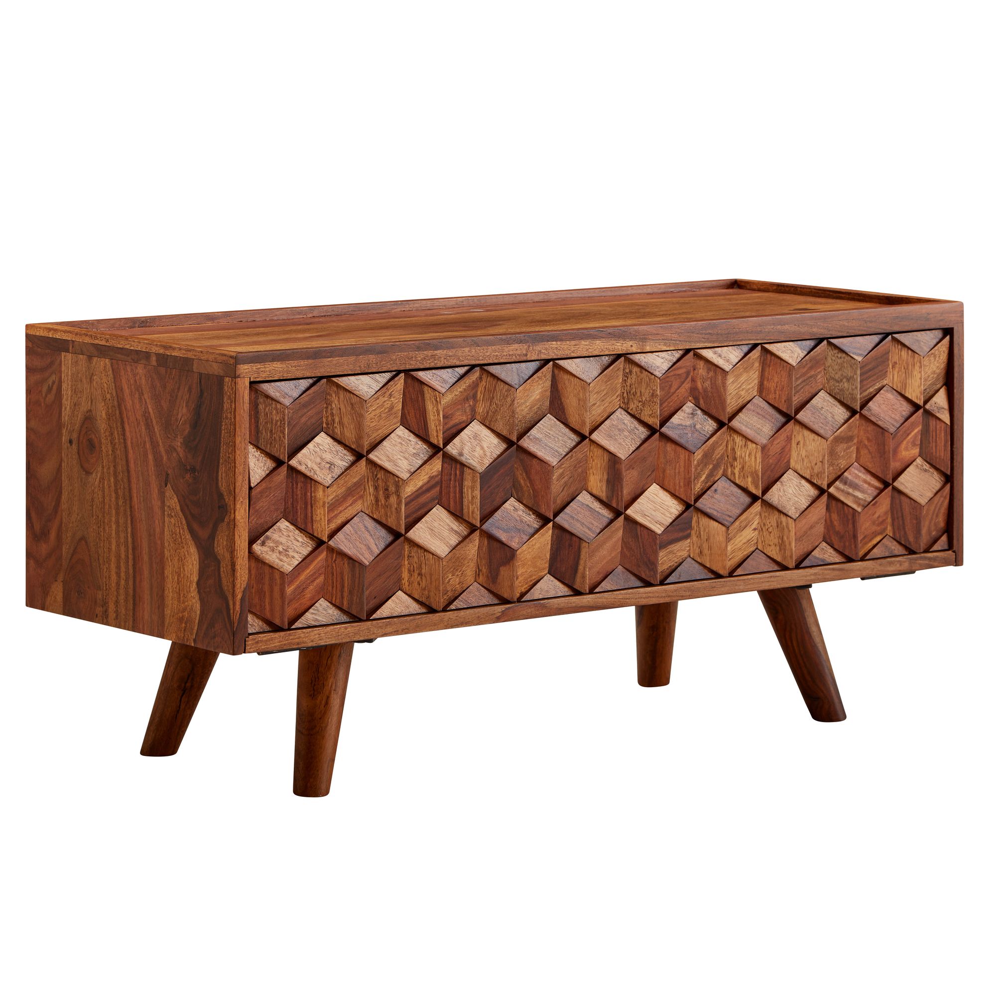 Suport TV cu Design Modern din Granul de Lemn și Suprafață 3D Interesantă Suport TV cu Design Modern din Granul de Lemn și Suprafață 3D Interesantă