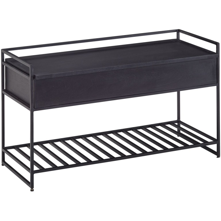 Bancă Mică Design Modern Lemn și Metal