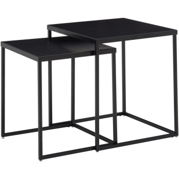 Set de Mese Laterale Pătrate în Stil Industrial - Două Dimensiuni