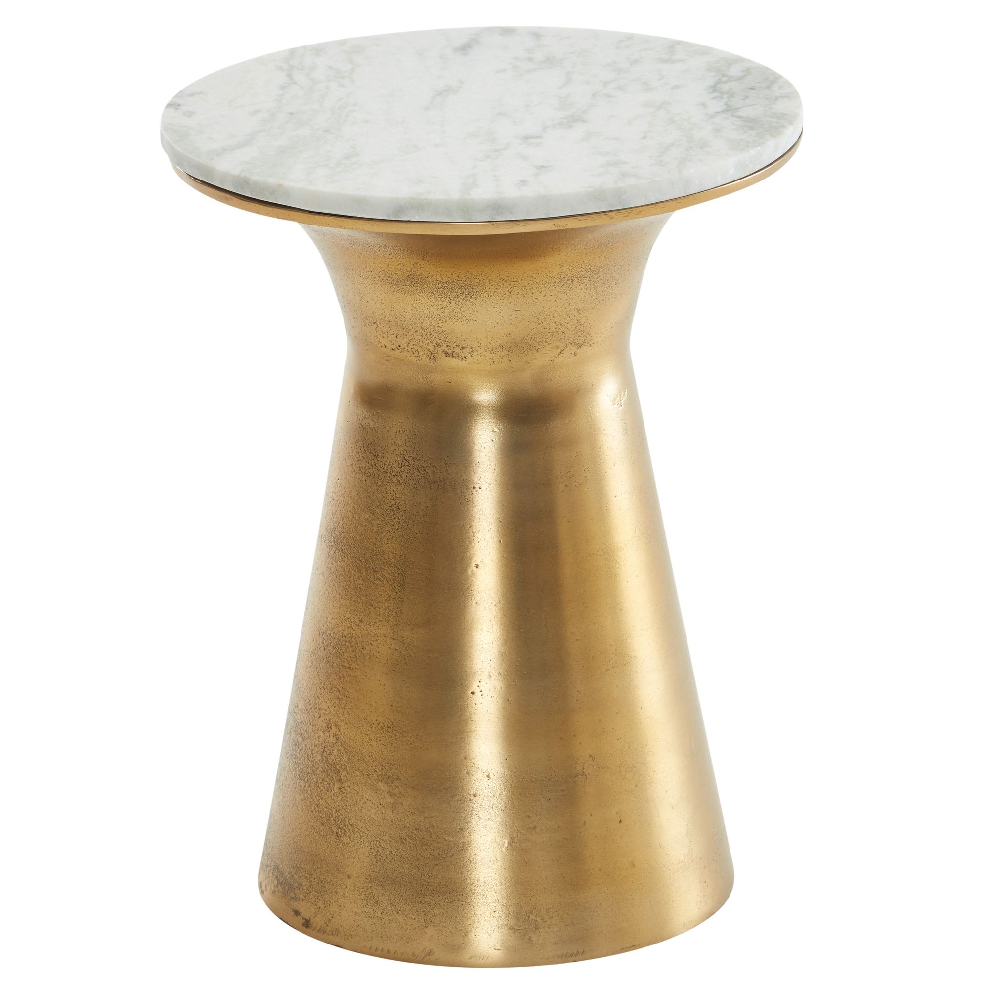 Masută Rotundă Eleganță Marmură Alb-Auriu 35x45 cm Masută Rotundă Eleganță Marmură Alb-Auriu 35x45 cm