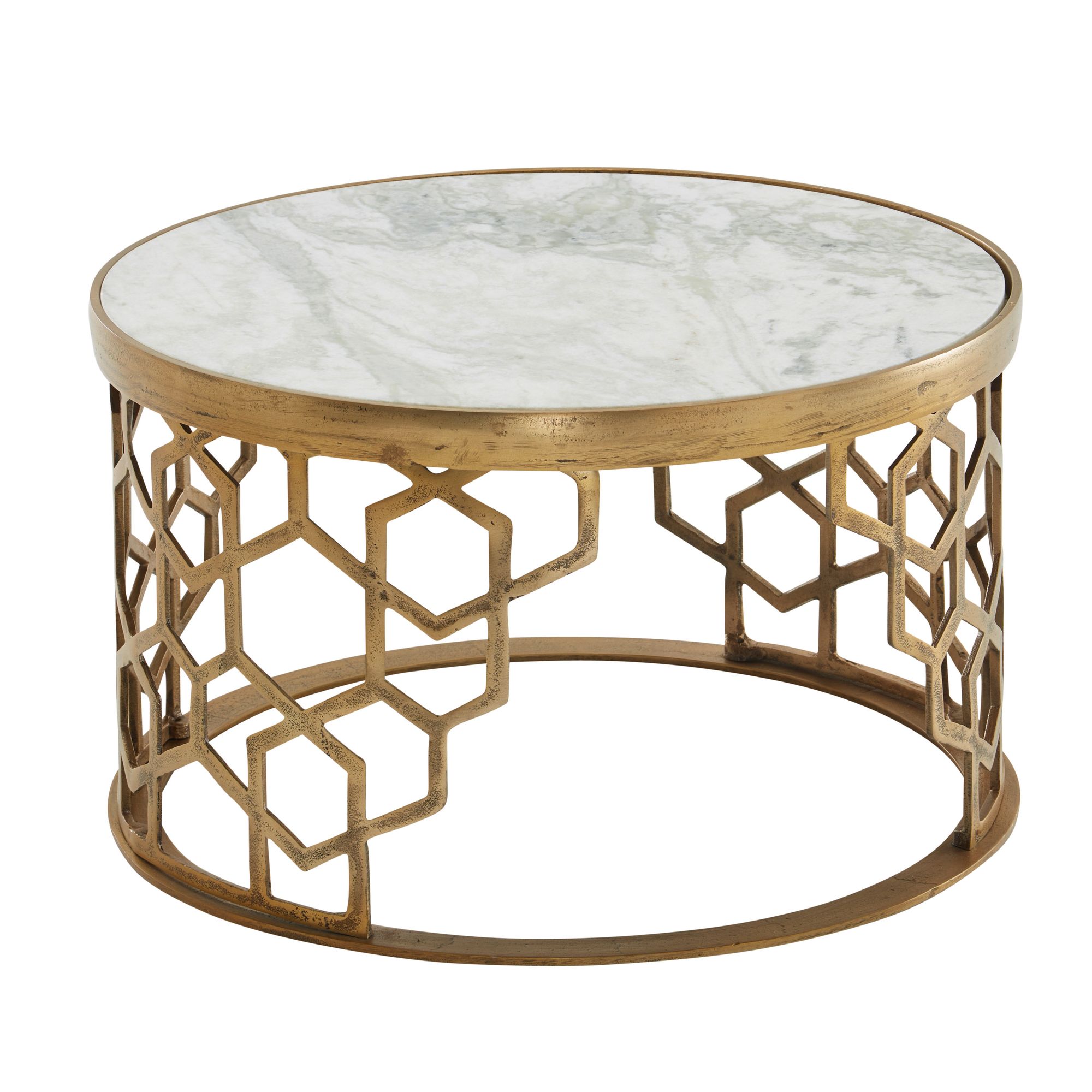 Masută de Cafea Rotundă Marmură și Aur - Design Modern Masută de Cafea Rotundă Marmură și Aur - Design Modern