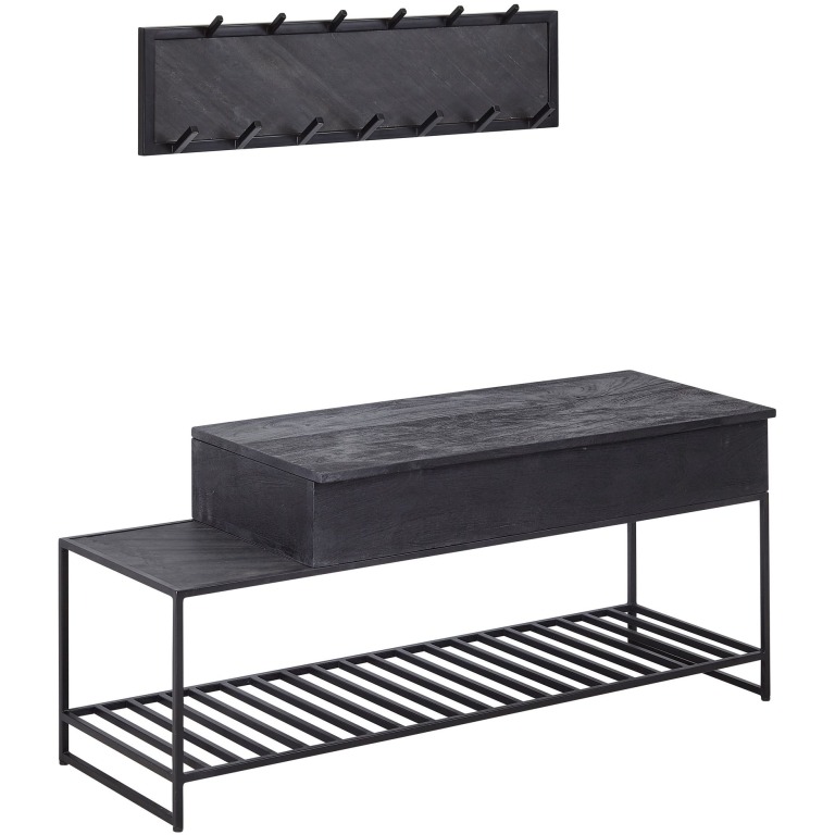 Set garderobă industrial modern cu 13 cârlige și raft pentru pantofi