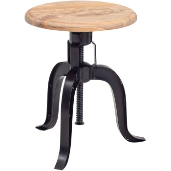 Scaun pivotant industrial cu lemn de salcâm - Design elegant și granulație frumoasă