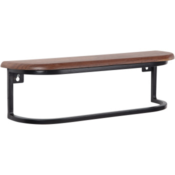 Raft de Perete Industrial din Lemn Masiv și Metal - Design Modern