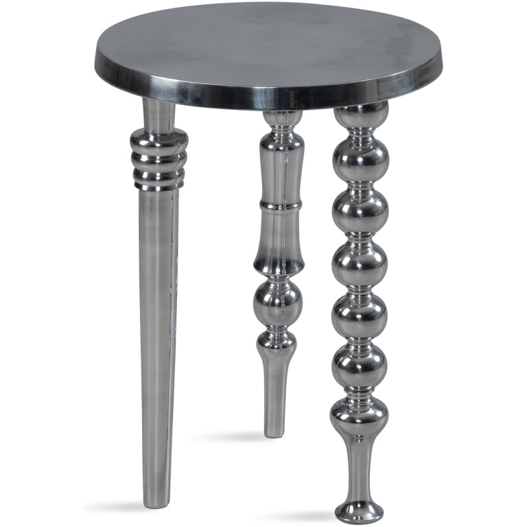 Masută Rotundă Modernă cu Blat Strălucitor - Design Elegant