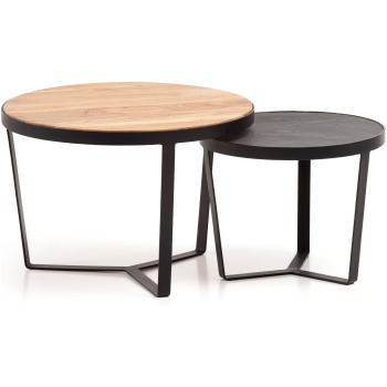 Set de Mese de Cafea Rotunde - Design Modern și Eleganță Naturală - Blaturi Diferite - Dimensiuni Variate