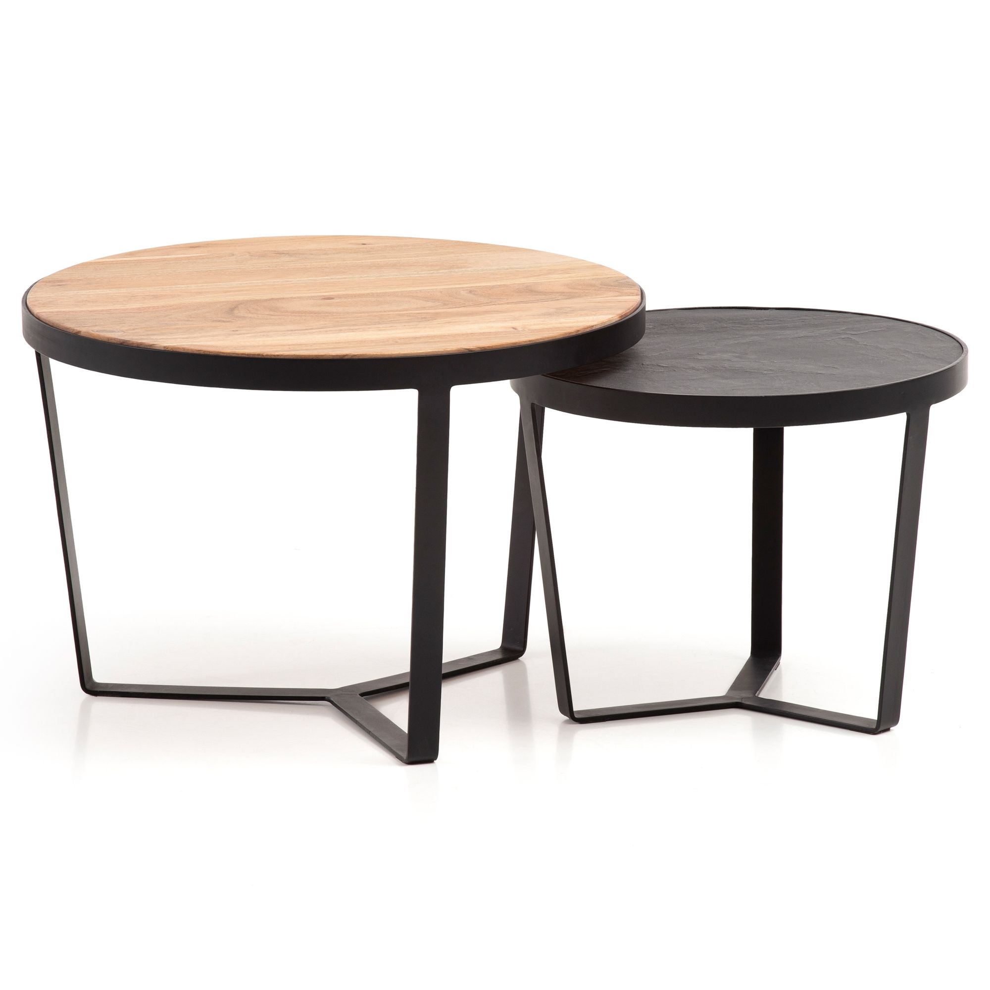 Set de Mese de Cafea Rotunde - Design Modern și Eleganță Naturală - Blaturi Diferite - Dimensiuni Variate Set de Mese de Cafea Rotunde - Design Modern și Eleganță Naturală - Blaturi Diferite - Dimensiuni Variate