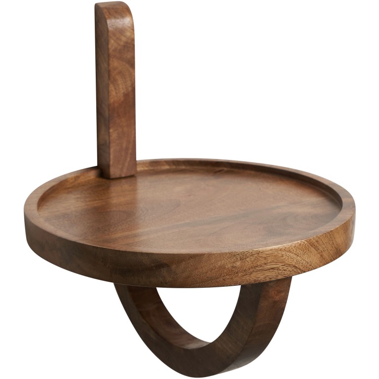 Raft Rotund de Perete Modern pentru Depozitare și Decorațiuni - Lemn Natural
