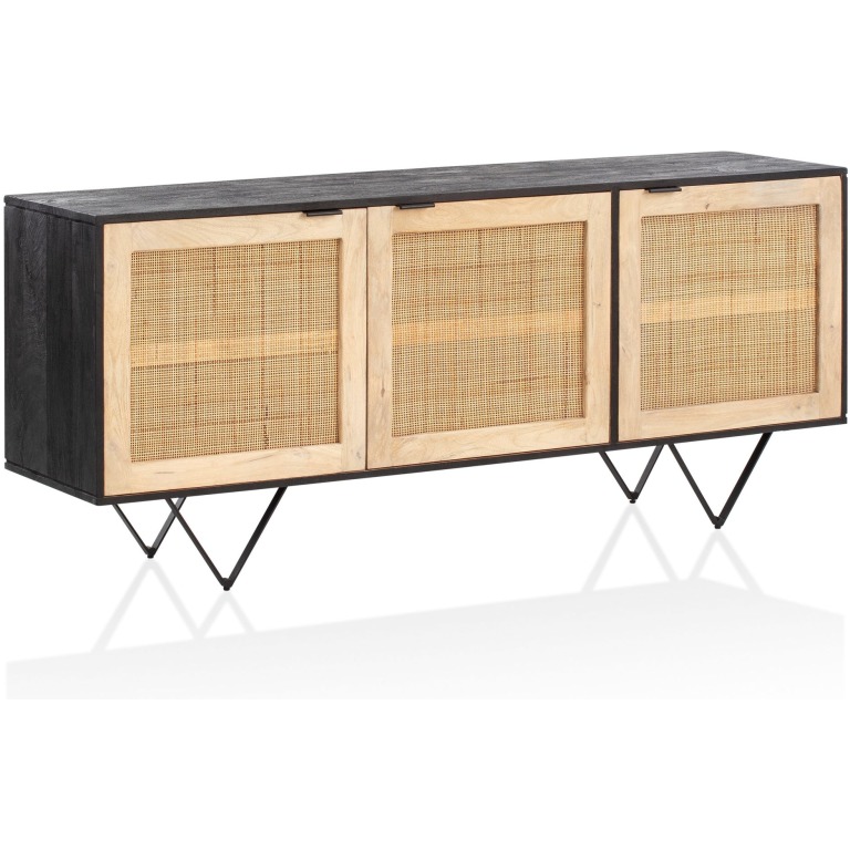Bufetă elegantă cu design modern și amestec armonios de culori de maro și negru