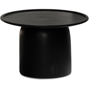 Masută de Cafea Rotundă Modernă cu Cadru Tambur - Lemn Natural - Dimensiuni 60x60x40 cm