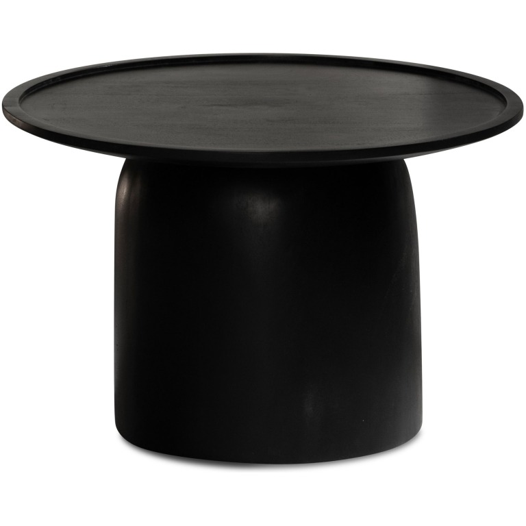 Masută de Cafea Rotundă Modernă cu Cadru Tambur - Lemn Natural - Dimensiuni 60x60x40 cm