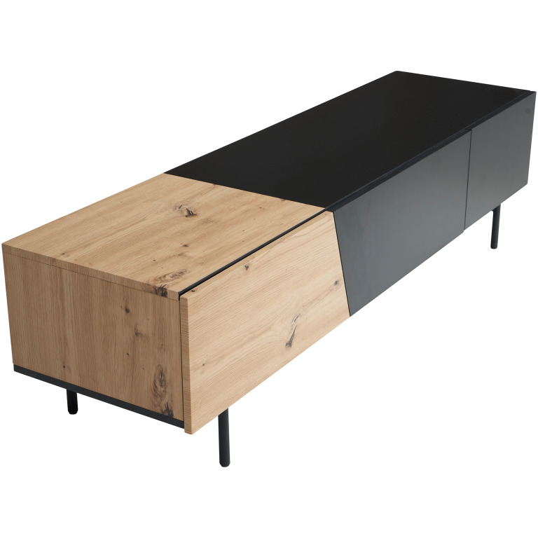 Dulap TV cu Design Modern și Decor Atractiv din Stejar - Spațiu Generos pentru Televizor - Dimensiuni 150x40x40 cm
