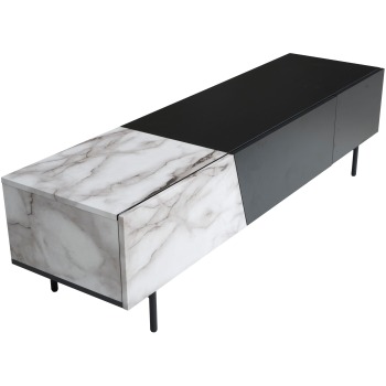 Dulap TV cu Design Modern și Elemente Decorative din Marmură