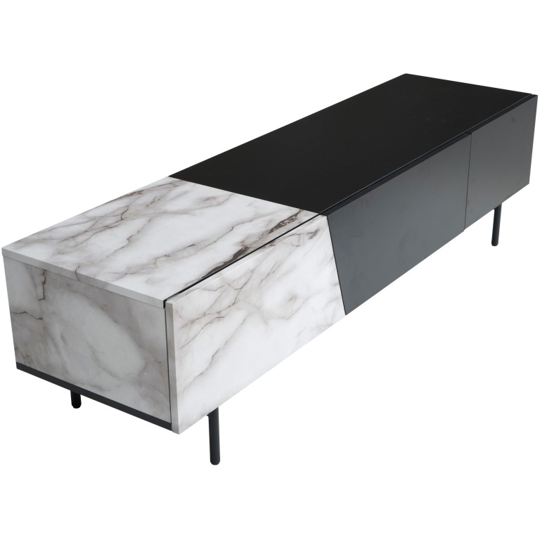 Dulap TV cu Design Modern și Elemente Decorative din Marmură