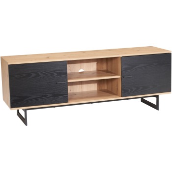 Dulap TV Modern cu Fronturi Contrastante și Spațiu Generos - 150x55x40 cm