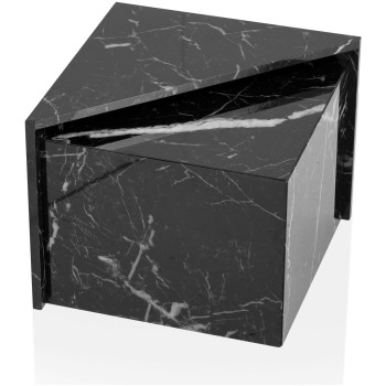 Set elegant de 2 măsuțe de cafea triunghiulare din marmură - Design atemporal