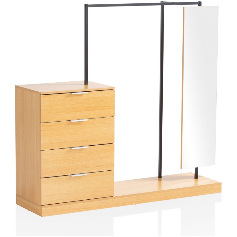 Set dulap practic cu design modern și decor stejar - Dimensiuni 145x138x40