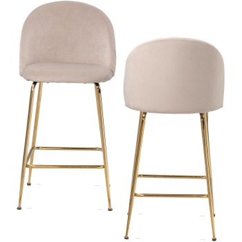 Scaun de Bar Modern cu Design Scandinav și Husă din Catifea