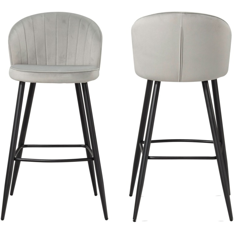 Scaun de Bar Modern cu Design Scandinavian și Husă din Catifea