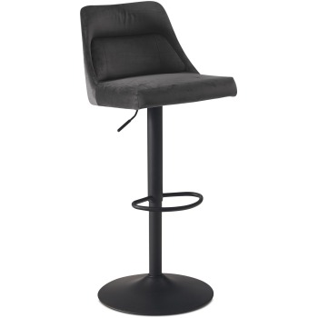 Scaun de Bar Modern cu Catifea și Structură Metalică Trompetă