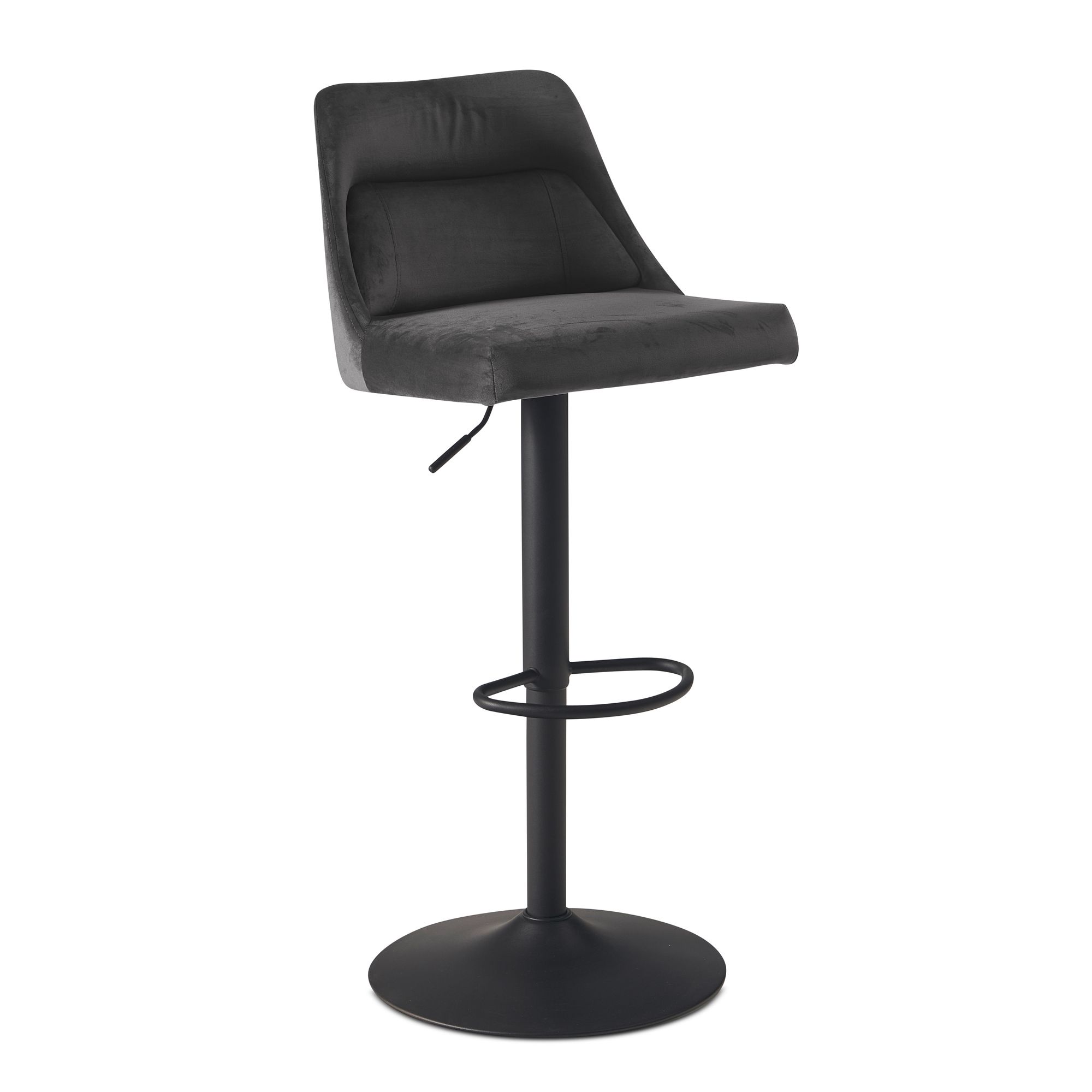 Scaun de Bar Modern cu Catifea și Structură Metalică Trompetă Scaun de Bar Modern cu Catifea și Structură Metalică Trompetă
