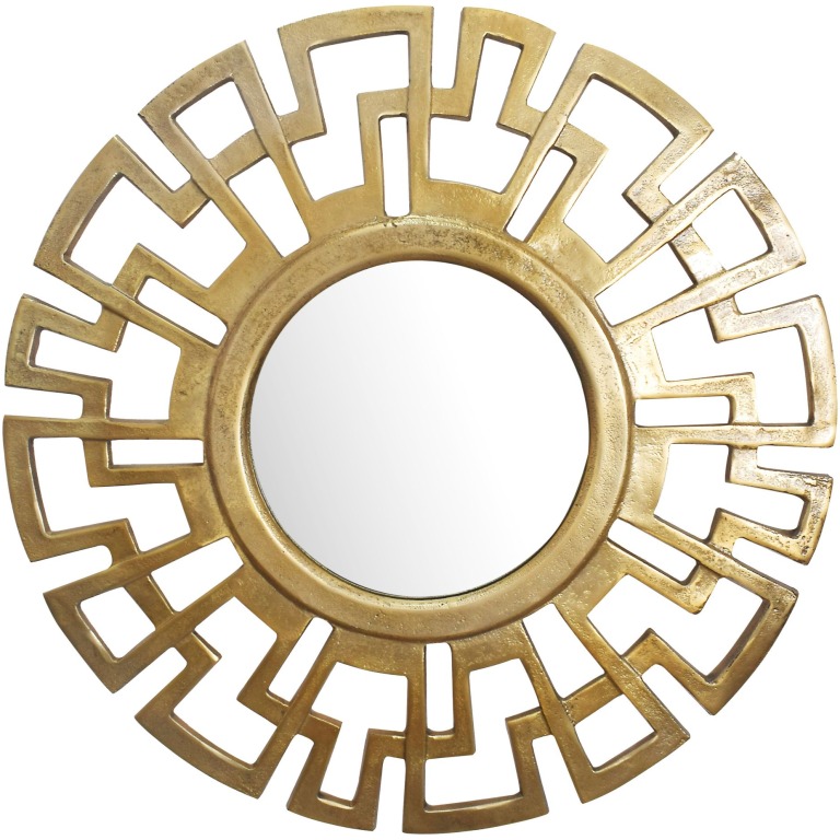 Oglinda Rotundă Art Deco cu Model Geometric - Dimensiuni 60x60 cm