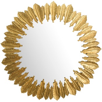 Oglindă Rotundă Modernă cu Ramă Aurie - Design Elegant și Versatil