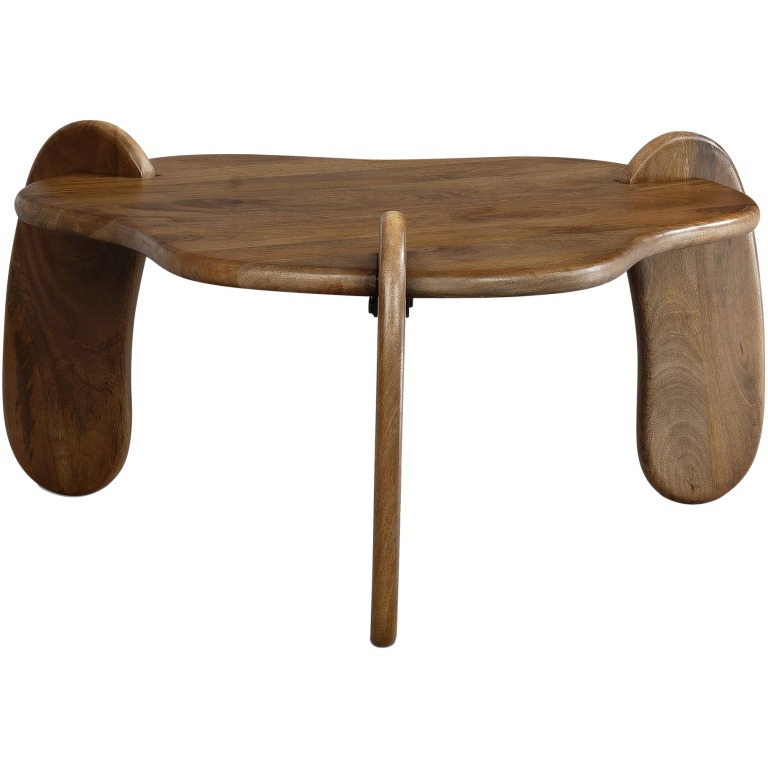 Masută de Cafea Modernă cu Design Organic și Semn de Lemn Natur - Dimensiuni 78x78x39