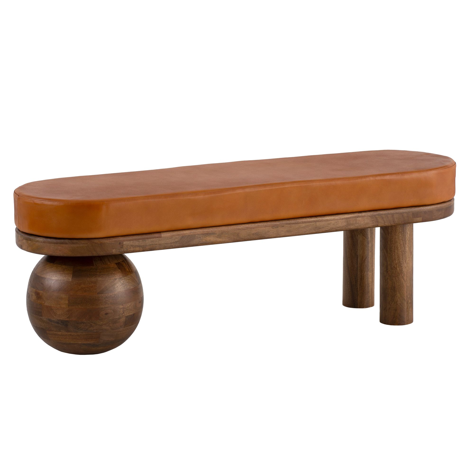 Bancă din piele de capră Bancă din lemn masiv de mango 140x47x40 cm Modern Bancă din piele de capră Bancă din lemn masiv de mango 140x47x40 cm Modern