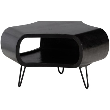 Masuta de cafea 60x60x35 cm masuta de canapea din lemn masiv de mango metal negru