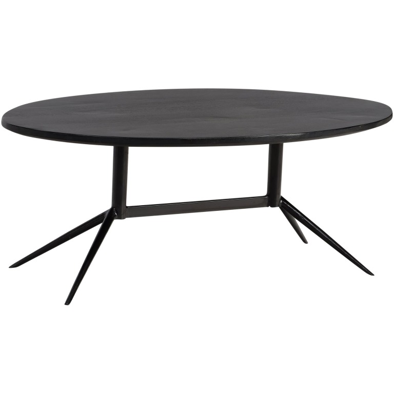 masuta de cafea 90x50x35 cm mango lemn masiv metal negru canapea masuta ovala