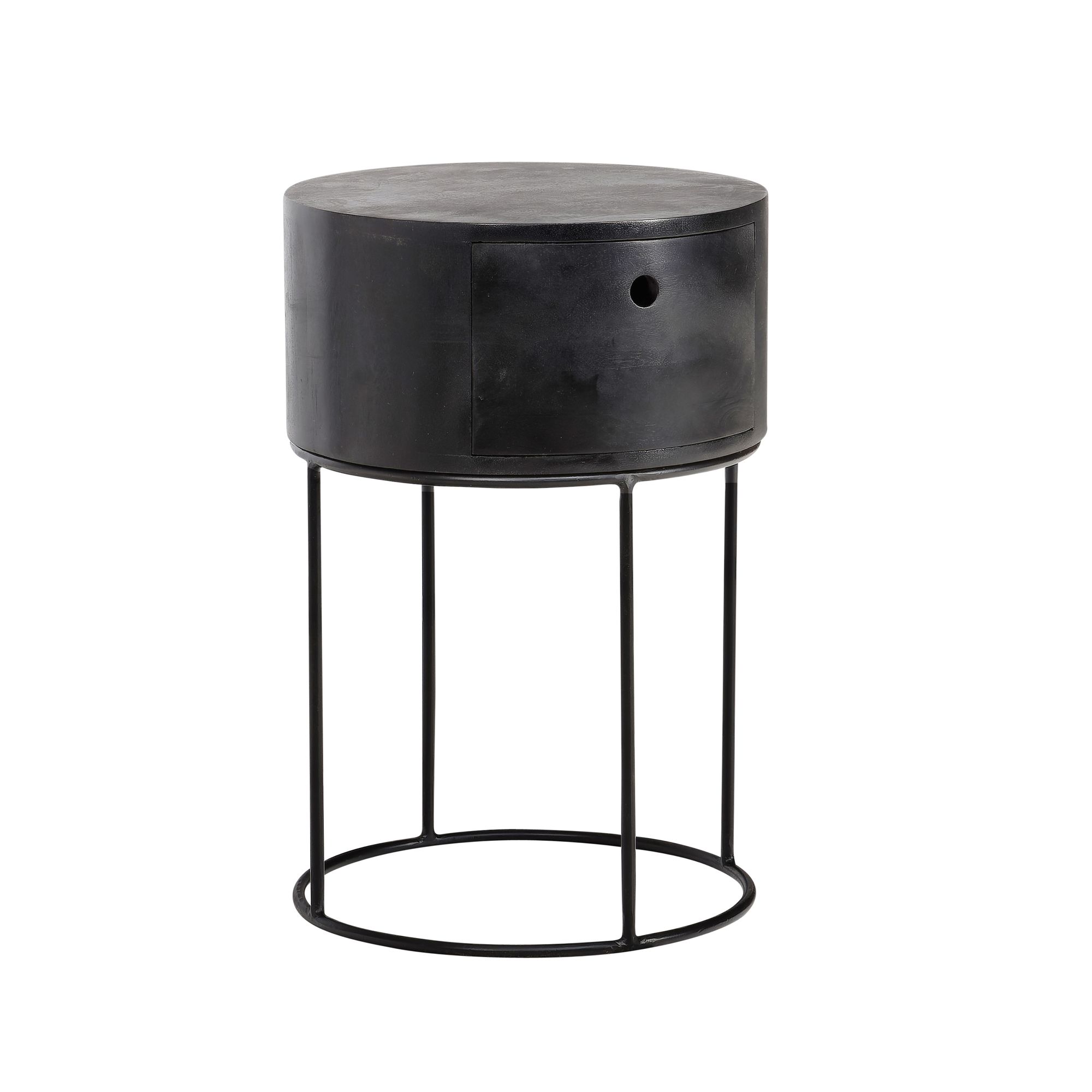 Consola de noapte mango lemn masiv metal 40x40x60 cm noptiera neagra Consola de noapte mango lemn masiv metal 40x40x60 cm noptiera neagra