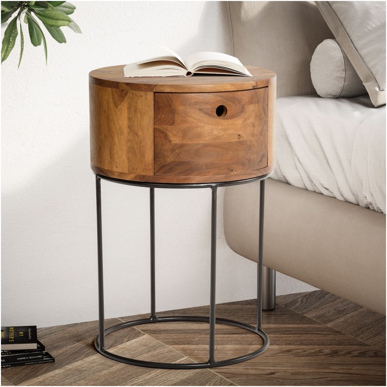 noptiera de designer pat box spring rotund cu sertar