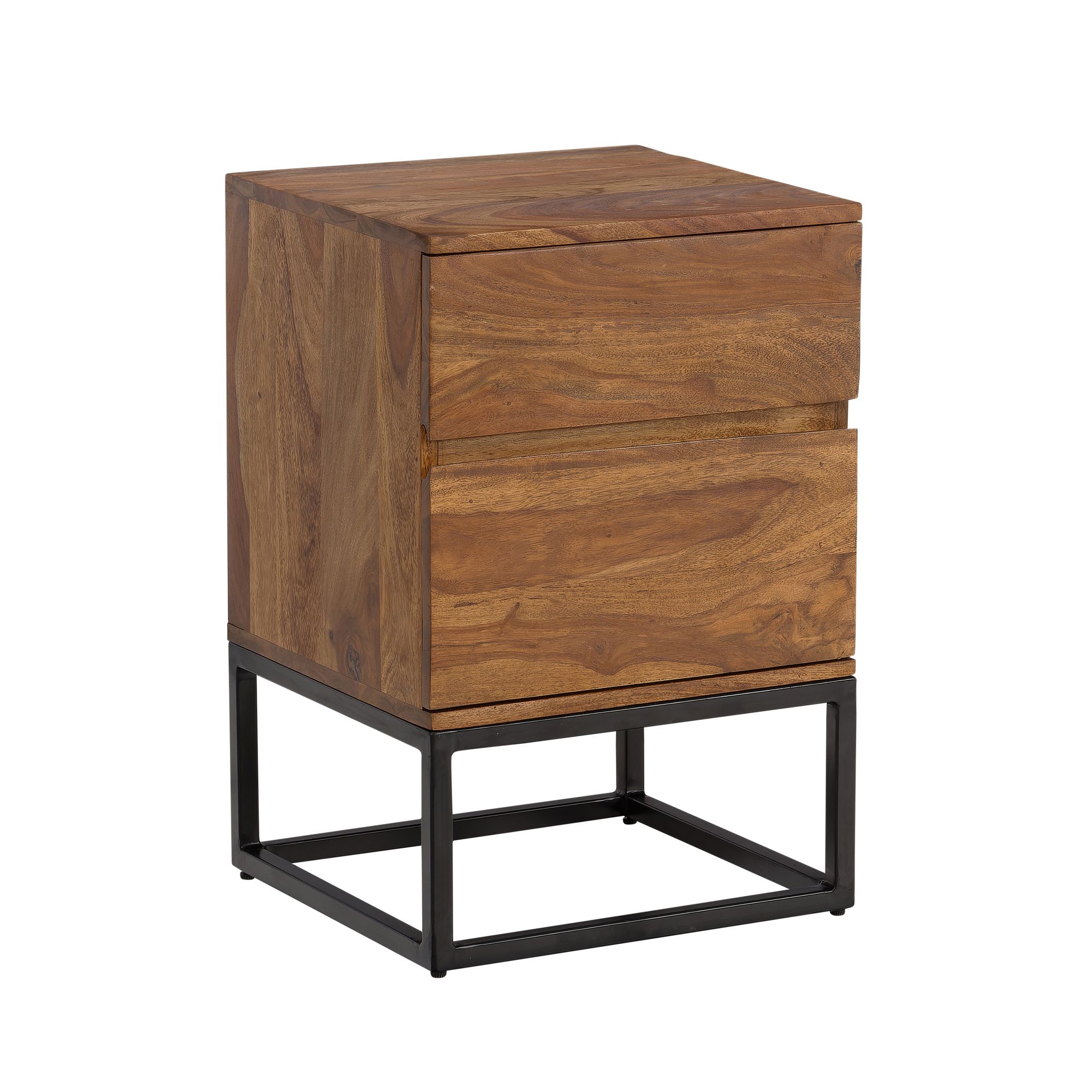 noptiera din lemn masiv Sheesham metal 40x38x60 cm noptiera pat box spring noptiera din lemn masiv Sheesham metal 40x38x60 cm noptiera pat box spring