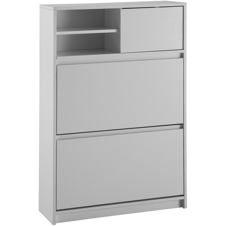 Dulap Pantofi Alb 71x110x24 cm Suport Pantofi Inchis
