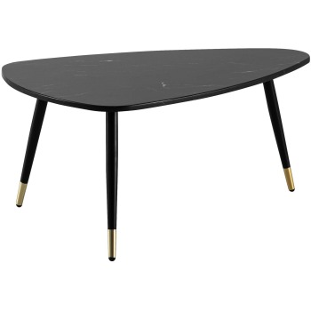 Masuta de cafea 90x60x41 cm cu aspect de marmura neagra