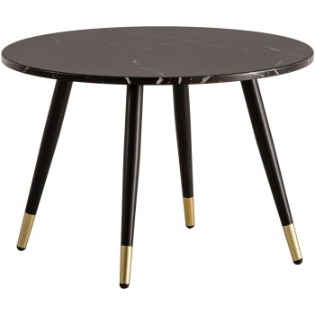 Masuta de cafea 60x60x41 cm cu aspect marmura negru modern