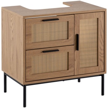 dulap lavoar aspect stejar 60x60x40 cm cu ușă și sertare