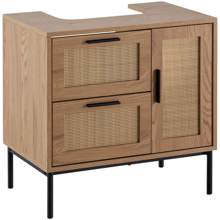 dulap lavoar aspect stejar 60x60x40 cm cu ușă și sertare